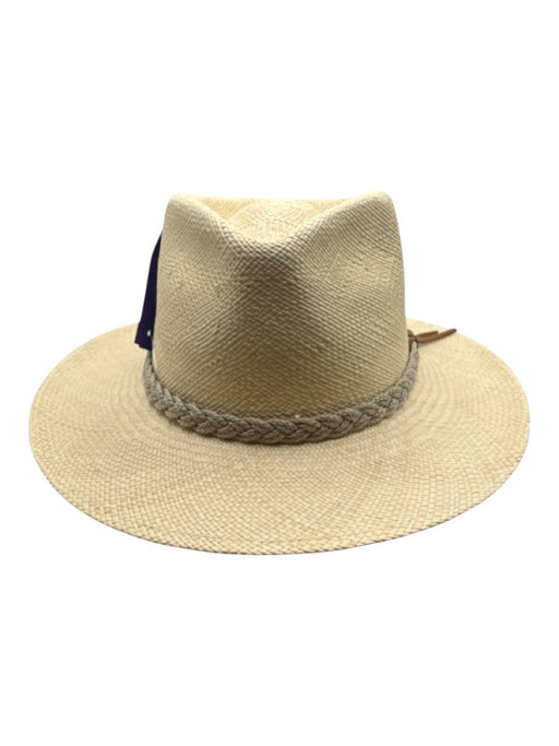 Overland Beige Straw Woven Braided detail Panama Sun Hat Beige / Medium