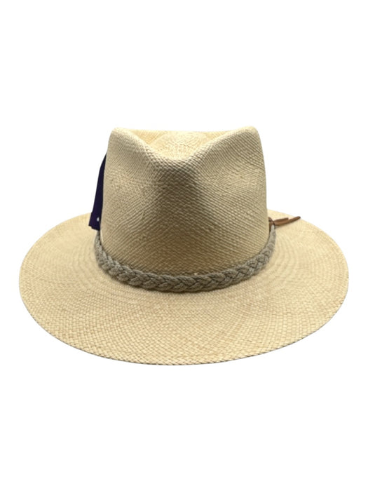Overland Beige Straw Woven Braided detail Panama Sun Hat Beige / Medium