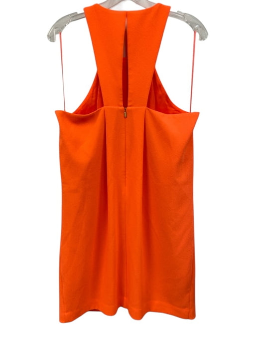 Trina Turk Size 10 Neon Orange Polyester Sleeveless pleat front Back Zip Dress Neon Orange / 10