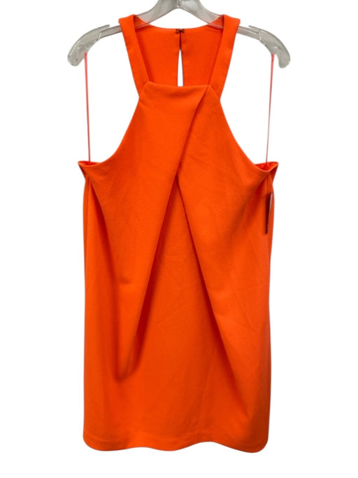 Trina Turk Size 10 Neon Orange Polyester Sleeveless pleat front Back Zip Dress Neon Orange / 10