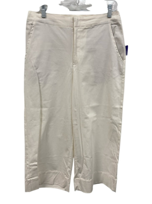 Prologue Size 8 Cream White Cotton Blend Trouser High Waist Hook & Zip Fly Pants Cream White / 8