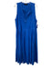 Rachel Comey Size 12 Blue Linen Sleeveless Frayed Edge V Neck Dress Blue / 12