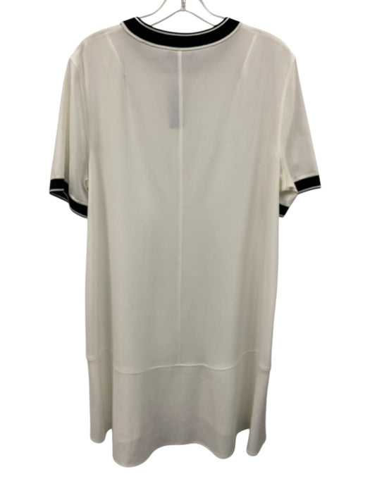 Rag & Bone Size L Cream White & Black Triacetate Short Sleeve T Shirt Dress Cream White & Black / L