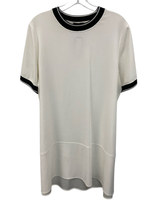 Rag & Bone Size L Cream White & Black Triacetate Short Sleeve T Shirt Dress Cream White & Black / L