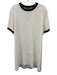 Rag & Bone Size L Cream White & Black Triacetate Short Sleeve T Shirt Dress Cream White & Black / L