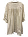COS Size 10 Cream White Cotton Blend 3/4 Sleeve V Neck Oversized Dress Cream White / 10