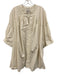 COS Size 10 Cream White Cotton Blend 3/4 Sleeve V Neck Oversized Dress Cream White / 10