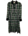 Tuckernuck Size L Green, White & Black Cotton Plaid Velvet Detail Tiered Dress Green, White & Black / L