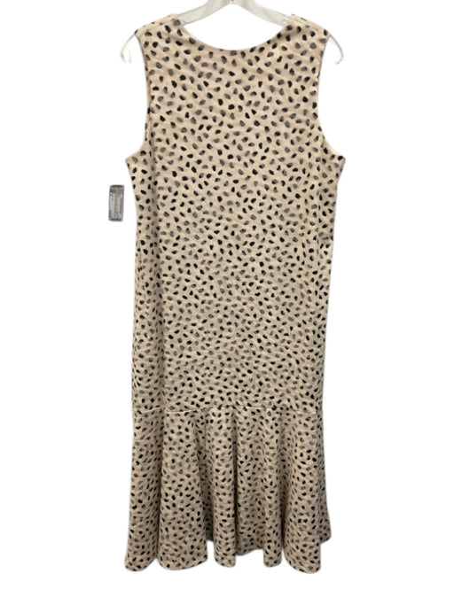 Hunter Bell Size M Cream Beige & Black Cotton Blend Abstract Dots V Neck Dress Cream Beige & Black / M