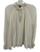 Banana Republic Size M Cream White Rayon Long Balloon Sleeve Tie V Neck Top Cream White / M