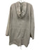 Equipment Femme Size M Cream Gray Cotton Zip Front Pocketed Hooded Coat Cream Gray / M
