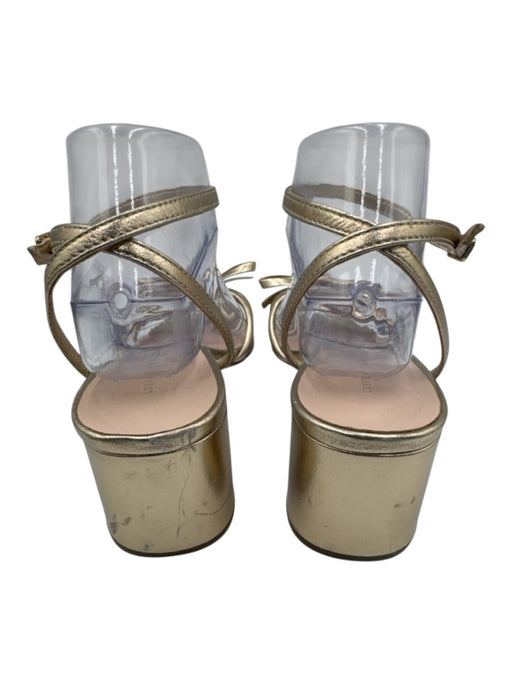 Loeffler Randall Shoe Size 9.5 Gold Leather Upper Metallic Bow Sandals Gold / 9.5
