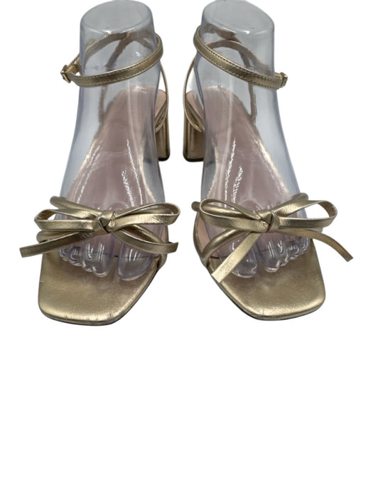 Loeffler Randall Shoe Size 9.5 Gold Leather Upper Metallic Bow Sandals Gold / 9.5