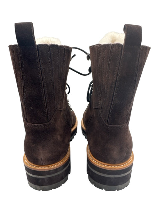 Marc Fisher Shoe Size 9.5 Dark Brown Leather Upper Suede Shearling Detail Boots Dark Brown / 9.5