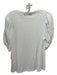 Pomander Place Size L White Cotton Round Neck Short Puff Sleeve Twist Detail Top White / L