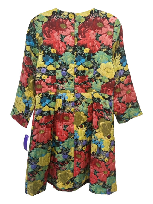 Tuckernuck Size L Red Yellow & Green Polyester Blend Floral Long Sleeve Dress Red Yellow & Green / L