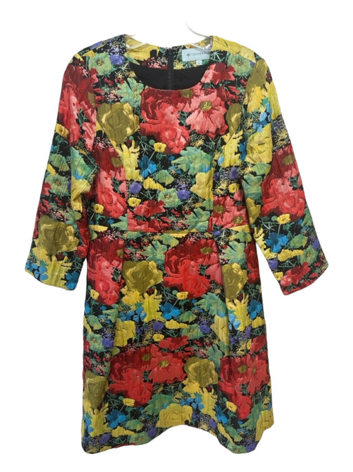 Tuckernuck Size L Red Yellow & Green Polyester Blend Floral Long Sleeve Dress Red Yellow & Green / L