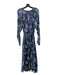 Essentiel Antwerp Size 42 Blue Green White Viscose Blend Floral Semi Sheer Dress Blue Green White / 42