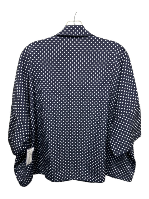 Tuckernuck Size L Blue & White Polyester Polka Dots Button Up Midi Skirt Set Blue & White / L