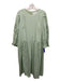 Meadows Size 12 Green Cotton embroidered floral Long Sleeve Back Zip Dress Green / 12