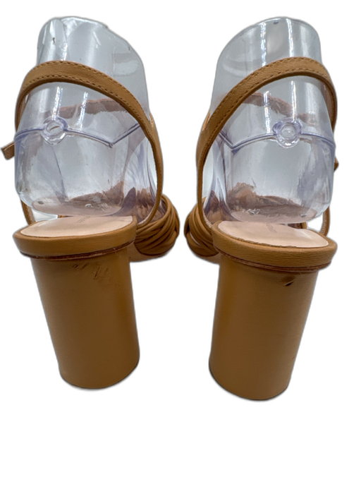 Loeffler Randall Shoe Size 9.5 Beige Leather Peep Toe Strappy Sandals Beige / 9.5