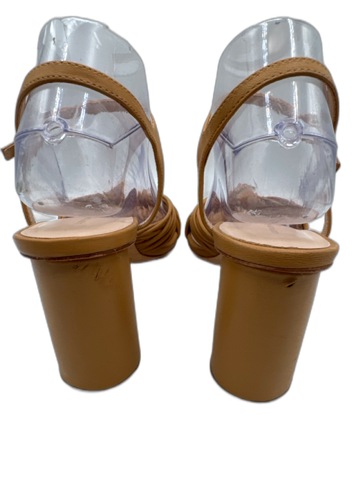 Loeffler Randall Shoe Size 9.5 Beige Leather Peep Toe Strappy Sandals Beige / 9.5