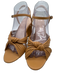 Loeffler Randall Shoe Size 9.5 Beige Leather Peep Toe Strappy Sandals Beige / 9.5