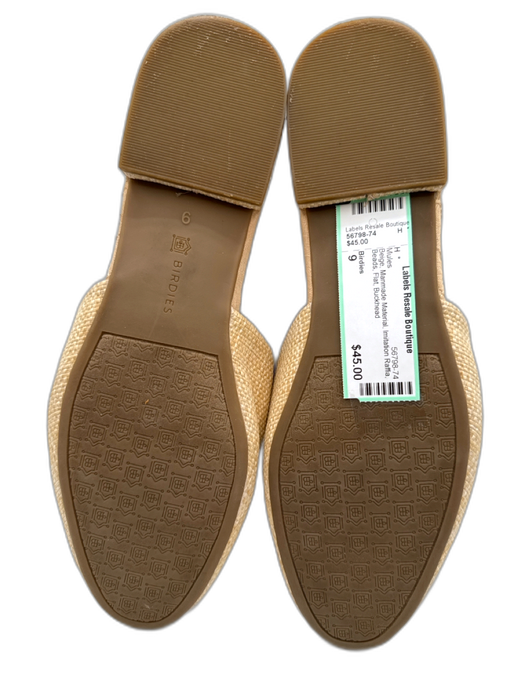 Birdies Shoe Size 9 Beige Manmade Material Imitation Raffia Beads Flat Mules Beige / 9