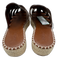 Schutz Shoe Size 9.5 Brown & Beige Leather Espadrille Blanket Stitch Mules Brown & Beige / 9.5