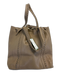 ALLSAINTS Beige Gray Pebble Leather Top Handles Magnetic Close Whipstitch Bag Beige Gray / M/L