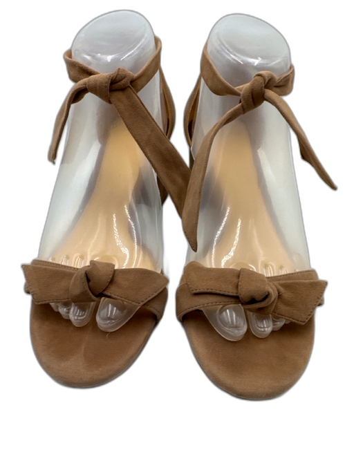 Alexandre Birman Shoe Size 39 Taupe Beige Suede Ankle Tie Bow Detail Sandals Taupe Beige / 39