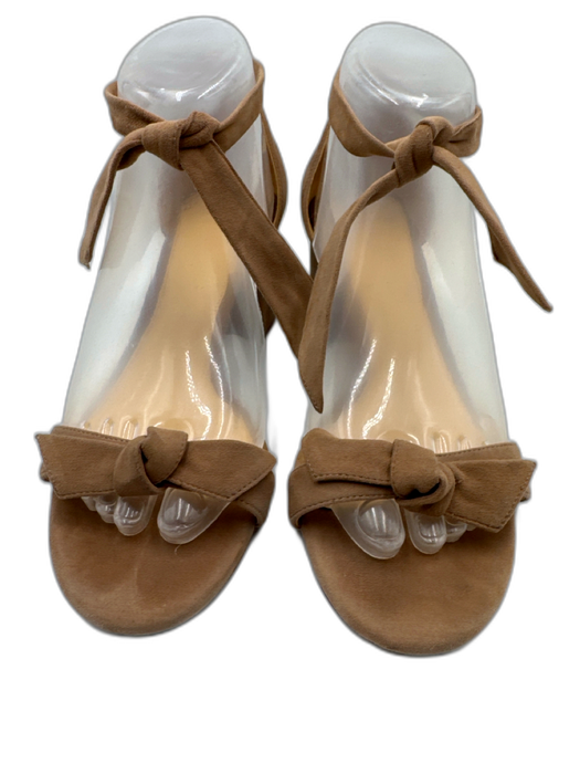 Alexandre Birman Shoe Size 39 Taupe Beige Suede Ankle Tie Bow Detail Sandals Taupe Beige / 39