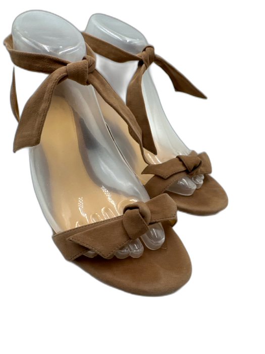 Alexandre Birman Shoe Size 39 Taupe Beige Suede Ankle Tie Bow Detail Sandals Taupe Beige / 39