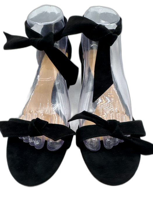 Alexandre Birman Shoe Size 39.5 Black Suede Ankle Tie Bow Detail Sandals Black / 39.5