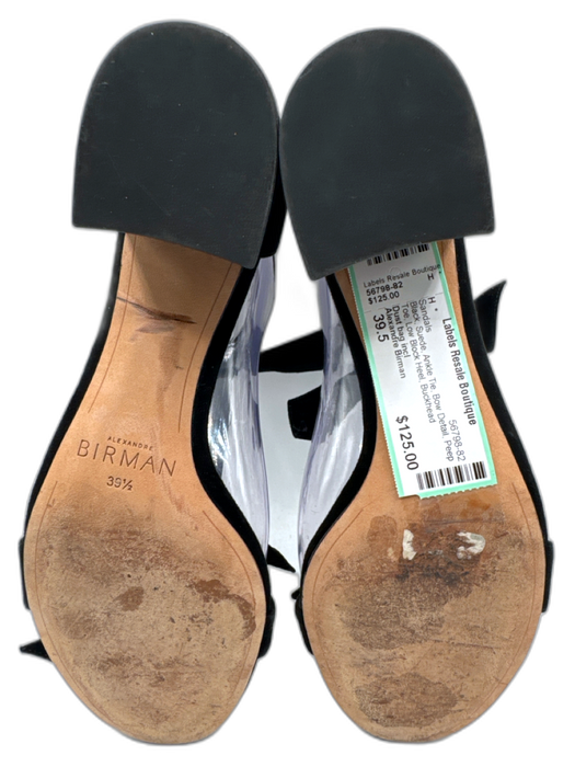 Alexandre Birman Shoe Size 39.5 Black Suede Ankle Tie Bow Detail Sandals Black / 39.5