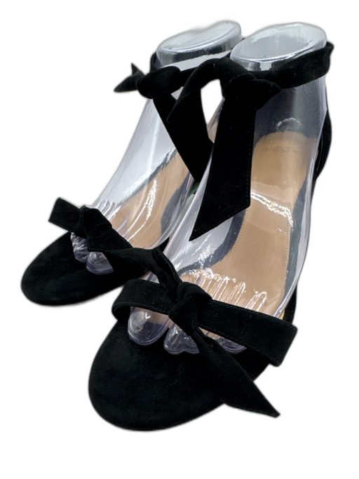 Alexandre Birman Shoe Size 39.5 Black Suede Ankle Tie Bow Detail Sandals Black / 39.5