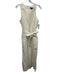 Banana Republic Size 10 Cream White Rayon & Linen Sleeveless Pleated Jumpsuit Cream White / 10
