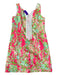 Lilly Pulitzer Size 4 Pink & Green Cotton Lace Detail Botanical Sleeveless Dress Pink & Green / 4