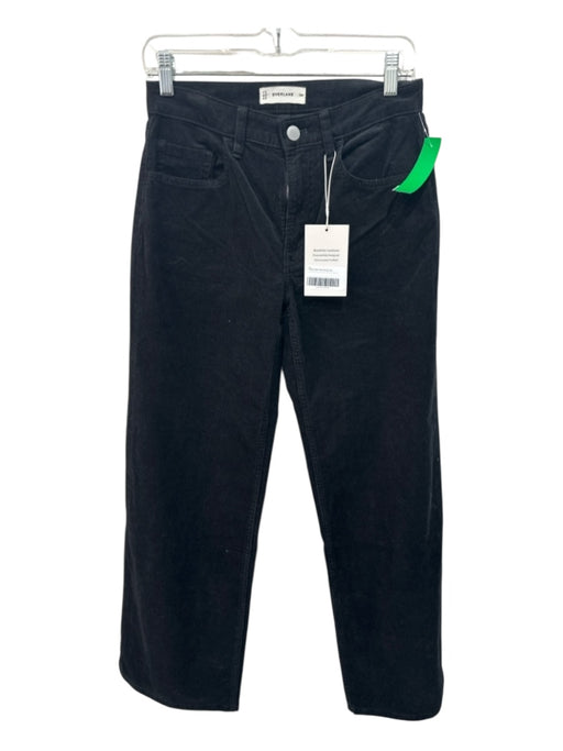 Everlane Size 26R Black Cotton Corduroy Low Rise Zip Fly Straight Leg Pants Black / 26R