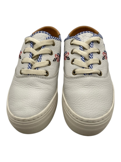 Soludos Shoe Size 7 White, Blue, Multi Leather Low Top Lace Up Sneakers White, Blue, Multi / 7