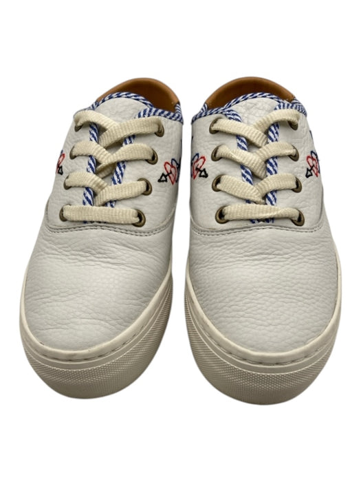 Soludos Shoe Size 7 White, Blue, Multi Leather Low Top Lace Up Sneakers White, Blue, Multi / 7