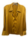 Theory Size L Gold & Yellow Polyester Collared V Neck Long Sleeve Top Gold & Yellow / L