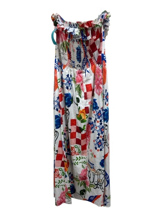 Alden Adair Size S White, Pink, Multi Cotton floral print Checkered Detail Dress White, Pink, Multi / S