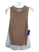 Veronica Beard Size S Beige & White Cotton layered Crochet Sleeveless Top Beige & White / S