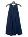 Milly Size 4 Navy Polyester High Neck Sleeveless Back Zip Below knee Dress Navy / 4