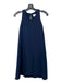 Milly Size 4 Navy Polyester High Neck Sleeveless Back Zip Below knee Dress Navy / 4