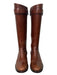 Tory Burch Shoe Size 7 Brown Leather Knee High Round Toe Side Zip Boots Brown / 7