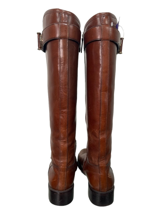 Tory Burch Shoe Size 7 Brown Leather Knee High Round Toe Side Zip Boots Brown / 7