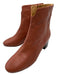 M. Gemi Shoe Size 38.5 Camel Brown Leather Ankle Almond Toe Stacked Heel Booties Camel Brown / 38.5