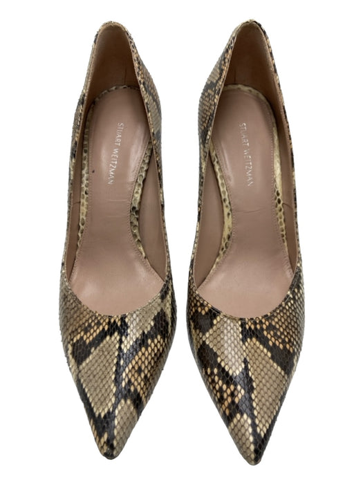 Stuart Weitzman Shoe Size 7 Beige & Brown Python Snake Print Pointed Toe Pumps Beige & Brown / 7